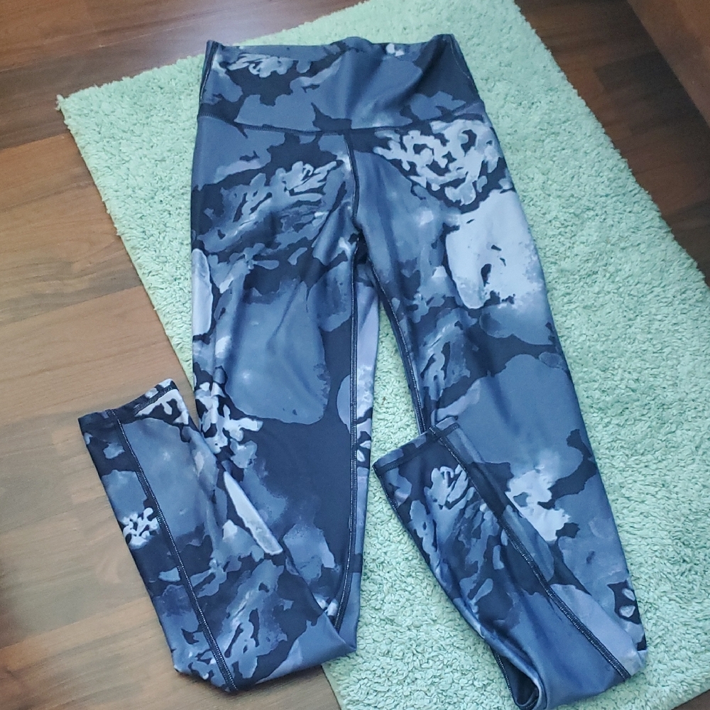 Fabletics Blue and Gray Camouflage Leggings